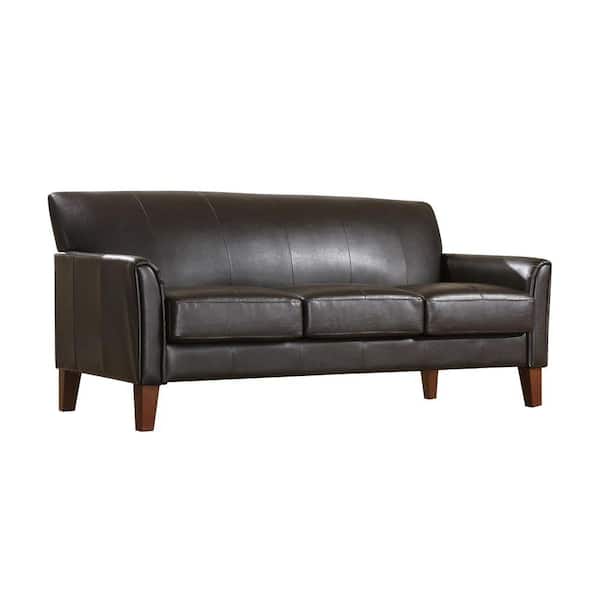 Brown Faux Leather 4 Seater Lawson Sofa, Leather Mart Sofa