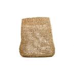 Concave Cylindrical Sparsely Hand Woven Wicker Seagrass Medium Basket without Handles
