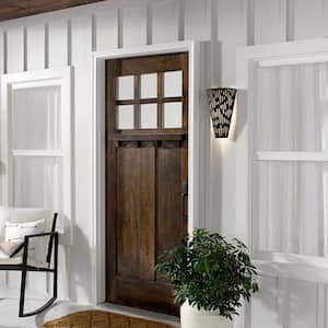 Hahn 1-Light Matte Black Outdoor Wall Lantern Sconce Exterior Lighting with Frosted Glass