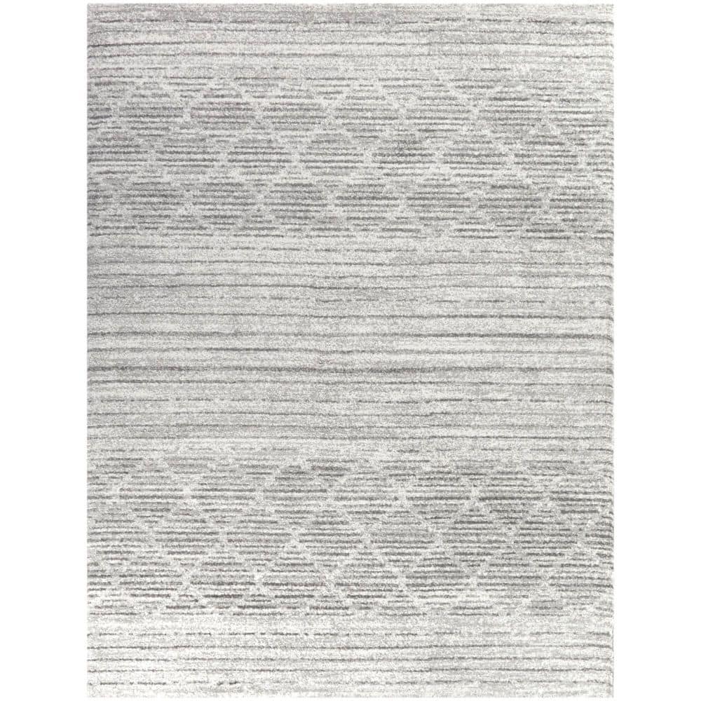 BALTA Madera Light Grey 7 ft. 10 in. x 10 ft. Striped Area Rug 3098761