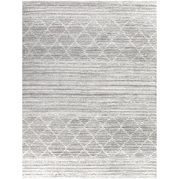BALTA Madera Light Grey 7 ft. 10 in. x 10 ft. Striped Area Rug