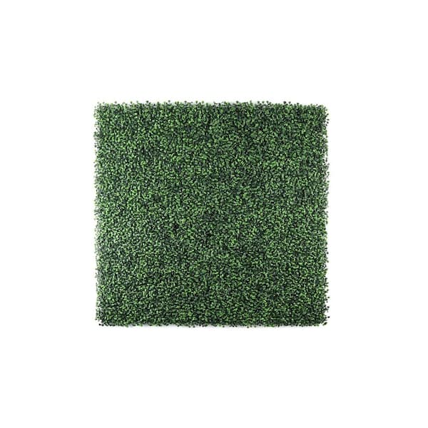 Ejoy 40 in. x 40 in. Artificial Light Green Boxwood Roll Panels UV Protected for Outdoor Use