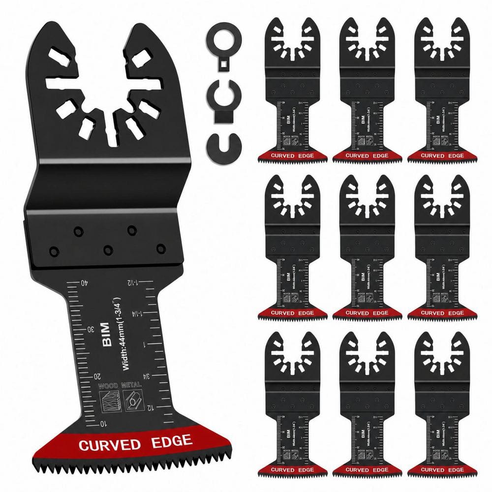 10 Pack Bi-Metal Oscillating Tool Blades with Curved Edge for Soft Metal, Hard Wood, Plastic Cutting price history on PriceWatchPro