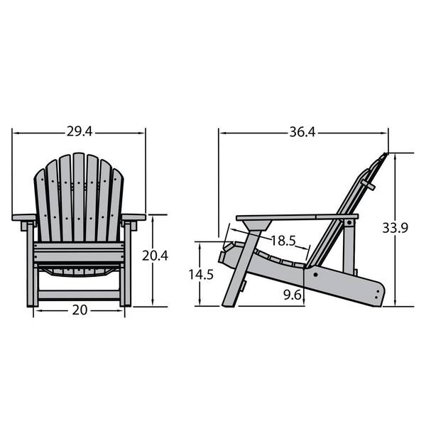 plastic adirondack chair dimensions