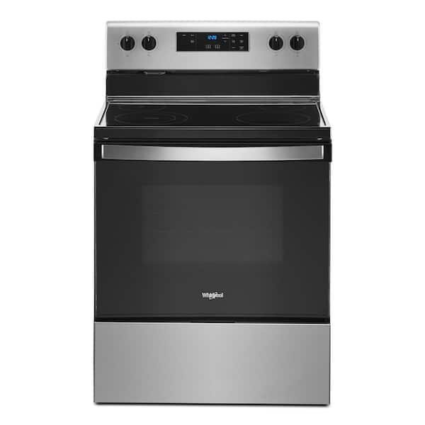Whirlpool 30 in. 5.3 cu. ft. 4-Burner Electric Range in Stainless Steel with Storage Drawer
