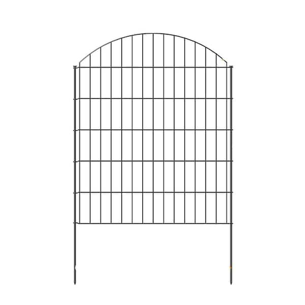 43.2 in. Decorative Metal Garden Fence No Dig Temporary Dog Fence Border for Yard Patio Landscape 6 Stakes Black