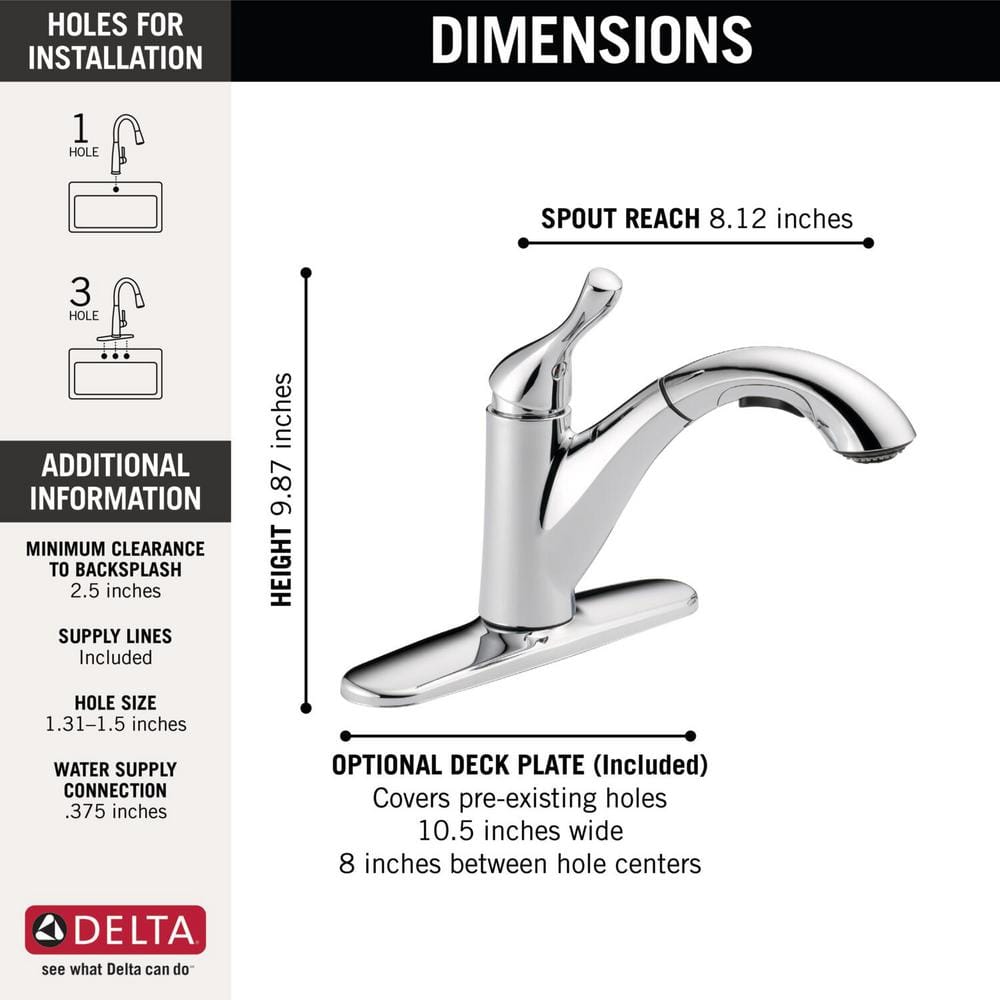Delta Chrome Single-Handle Pull-Out Kitchen Faucet