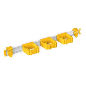 21.5 in. Universal Garage Storage Rail System with 3 Yellow One-Size-Fits-All Holders