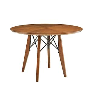 Clark Pecan Wood 4 Legs Dining Table Seats 6