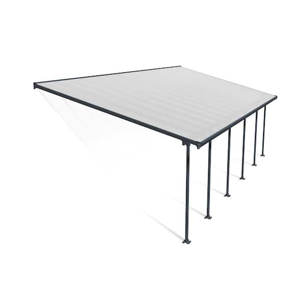 CANOPIA by PALRAM Feria 13 ft. x 34 ft. Gray/Clear Aluminum Patio Cover