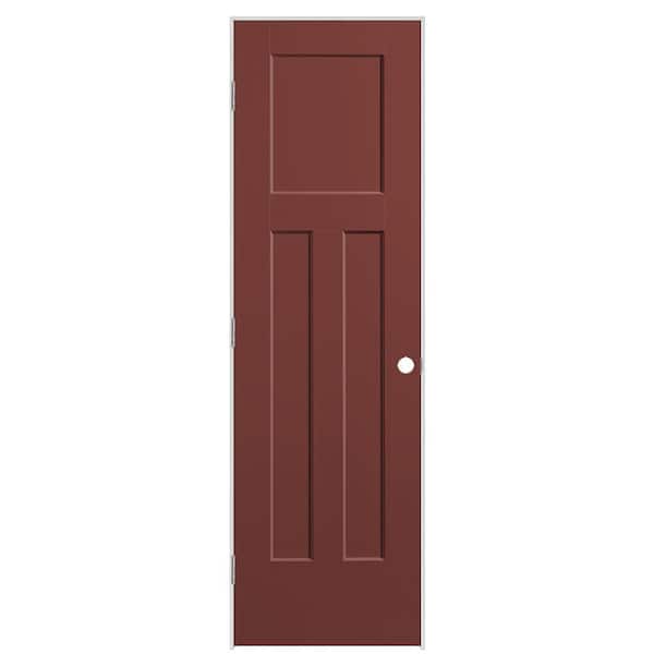 Masonite 24 in. x 80 in. 3-Panel Winslow Right-Hand Solid Core Red Bluff Molded Composite Single Prehung Interior Door