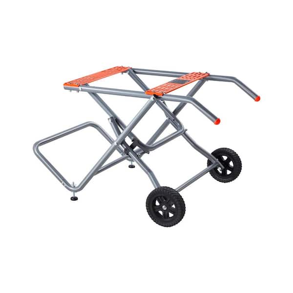 Portable Table Saw Stand 350 lbs. Load Capacity Rolling Foldable Table Saw Table with 8 in. Rubber Wheels