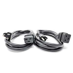 Micro Connectors, Inc 6 ft. UL Approved Right Angle AC Power Cord 18AWG/3  Conductors- Black (2 per Box) M05-113RA-2P - The Home Depot