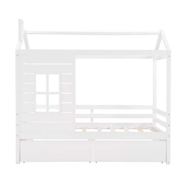 HomeRoots White Composite Frame Twin Panel Bed