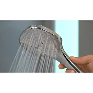 3-Spray 4.8 in. Single Wall Mount Handheld Rain Shower Head in Chrome