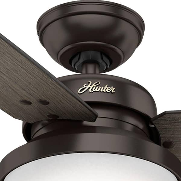 Hunter Sentinel 52 in. LED Indoor Premier Bronze Ceiling Fan with Light Kit  and Universal Remote 59210 - The Home Depot