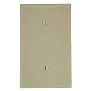 1-Gang No Device Blank Wallplate, Standard Size, Thermoplastic Nylon, Strap Mount, Ivory