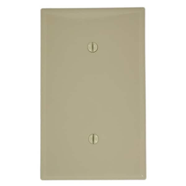 Leviton 1-Gang No Device Blank Wallplate, Standard Size, Thermoplastic Nylon, Strap Mount, Ivory