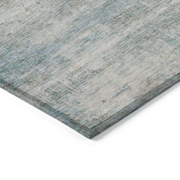 Chantille Machine Washable Indoor/Outdoor Abstract ACN2154 Aqua 8 ft. x 8 ft. Area Rug