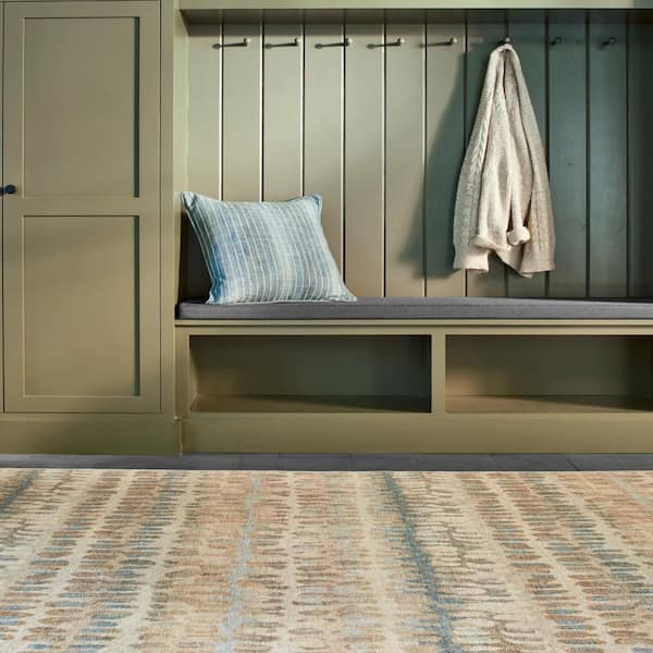 Paint Chip Machine Washable Natural 5 ft. x 8 ft. Indoor Area Rug