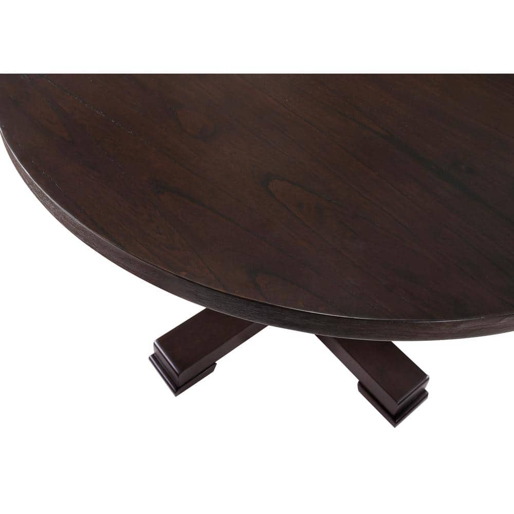 Charleston Espresso Round Wood Pedestal Dining Table
