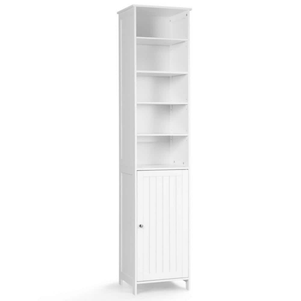 Merax Tall Bathroom Storage Cabinet, Slim Linen Tower with 3 Drawers and  Door, Adjustable Shelves, White