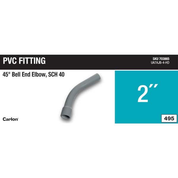 2 in. 45-Degree Schedule 40 Standard Radius Electrical Belled End Elbow (UA7AJB-4-HD)