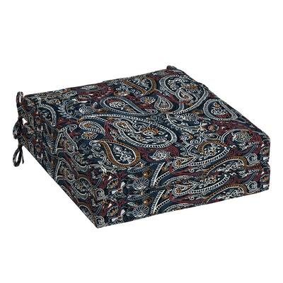 Paisley Blue Outdoor Seat Cushions Chair The Home Depot Paisley Blue Outdoor Seat Cushions, Blue Paisley Outdoor Chair Cushions