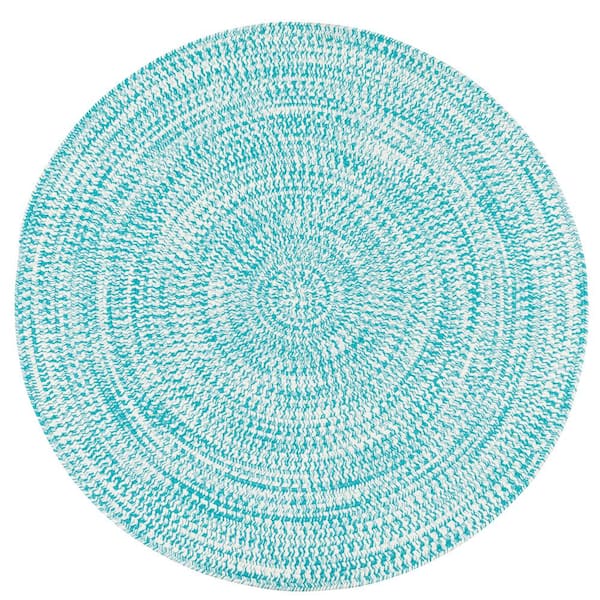 Colonial Mills Kaari Aqua 6 ft. x 6 ft. Tweed Indoor/Outdoor Round Area Rug