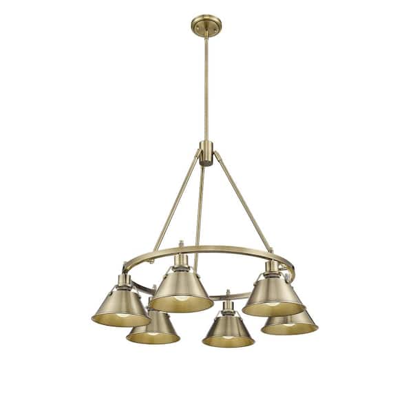 Golden Lighting Orwell 6-Light Aged Brass Chandelier