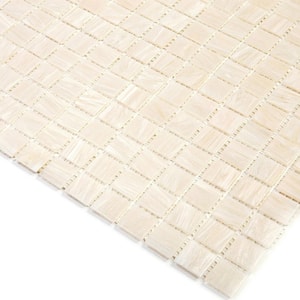 Celestial Glossy Nude Beige 12 in. x 12 in. Glass Mosaic Wall and Floor Tile (20 sq. ft./case) (20-pack)
