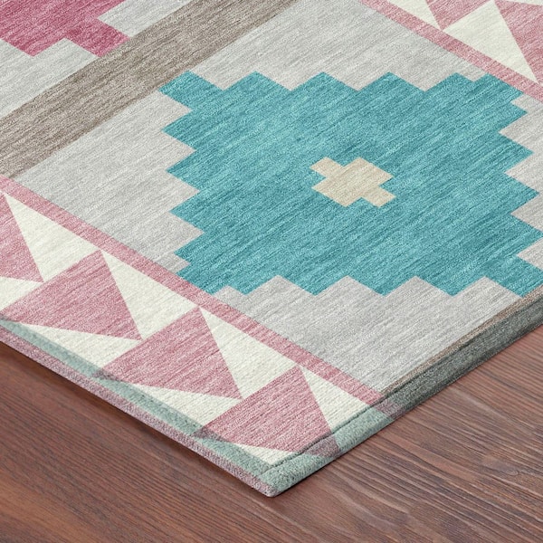 Chantille Machine Washable Indoor/Outdoor Abstract ACN2522 Pink 3 ft. x 4 ft. Area Rug