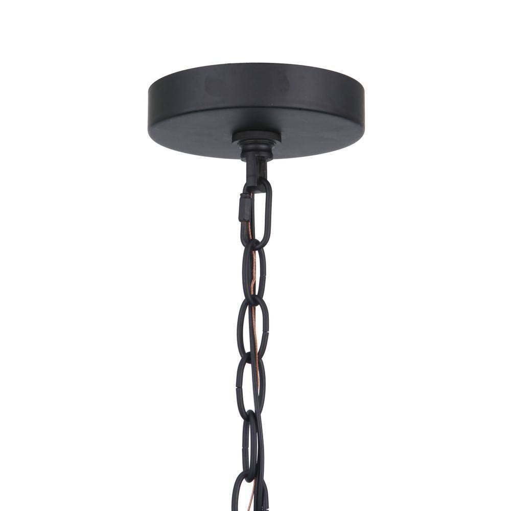 Midnight Black Glass 1-Light Outdoor Pendant