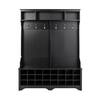 Prepac 77 in. H x 60 in. W Black Engineered Wood Shoe Storage Cabinet with 24-Shoe Cubbies and 6-Double Coat Hooks BSOG-0013-1