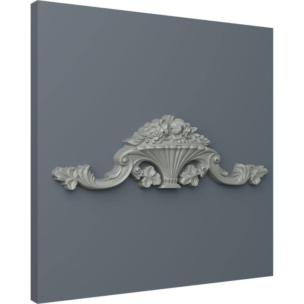 Primed White Urethane Flower Basket Scroll Onlay