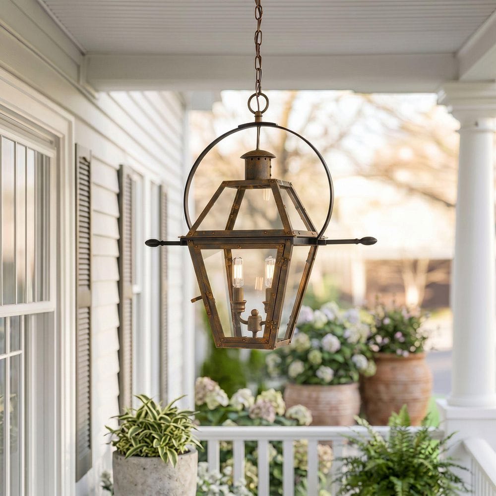 Quoizel Rue De Royal 2-Light Bronze Outdoor Pendant Light RO1911IZ