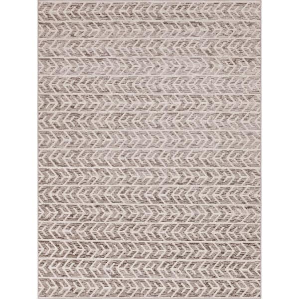 Sabrina Soto Beige 9 ft. x 12 ft. Aston Indoor/Outdoor Area Rug