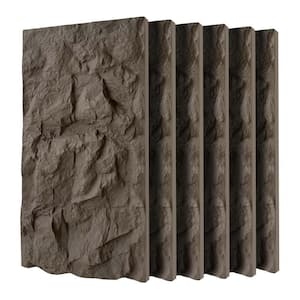 3D Faux Stone Wall Panels 6-Pieces PU Wainscoting Panel for Interior Wall Decor Cement Texture for TV Wall, Office, Home