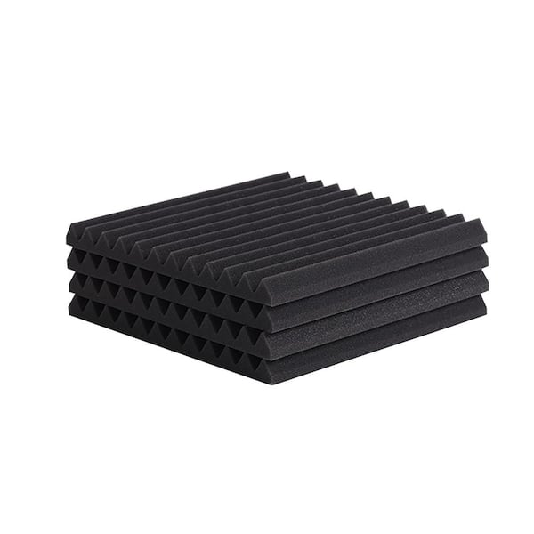 Wellco 1 ft. x 1 ft. x 2 in. Sound Echo Absorbing Panels with Double-Side Adhesive for Recording Studio (12-Pack)