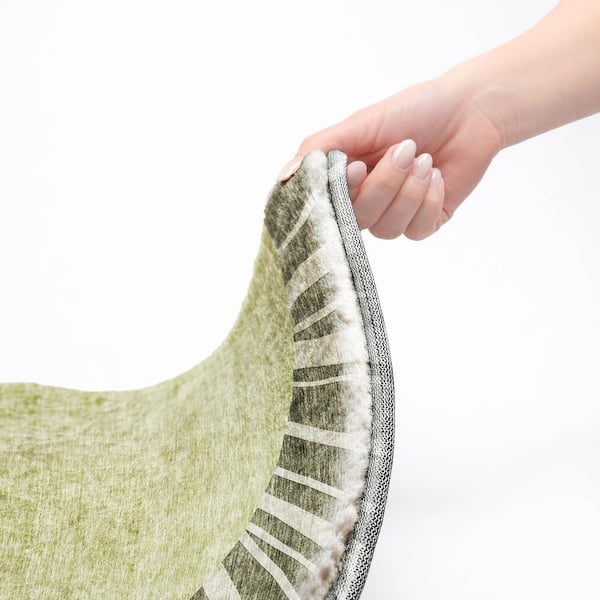 Dream Shag Premium Machine Washable Abstract ADS668 Olive 5 ft. x 7 ft. 6 in. Area Rug