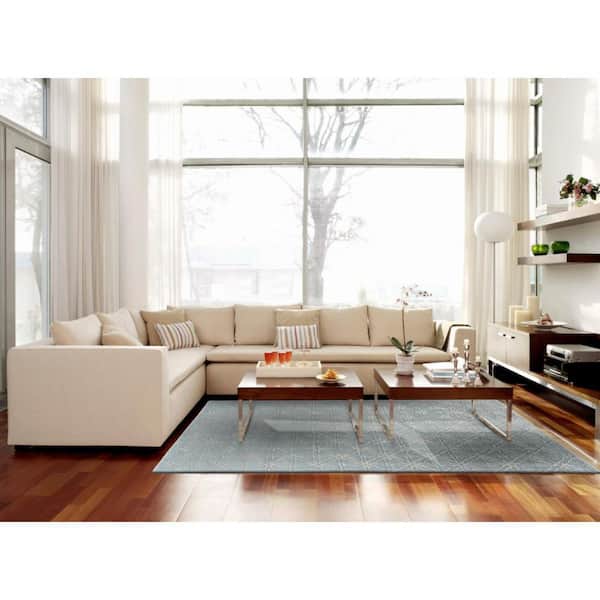 2 ft. x 8 ft. Gray Abstract Area Rug