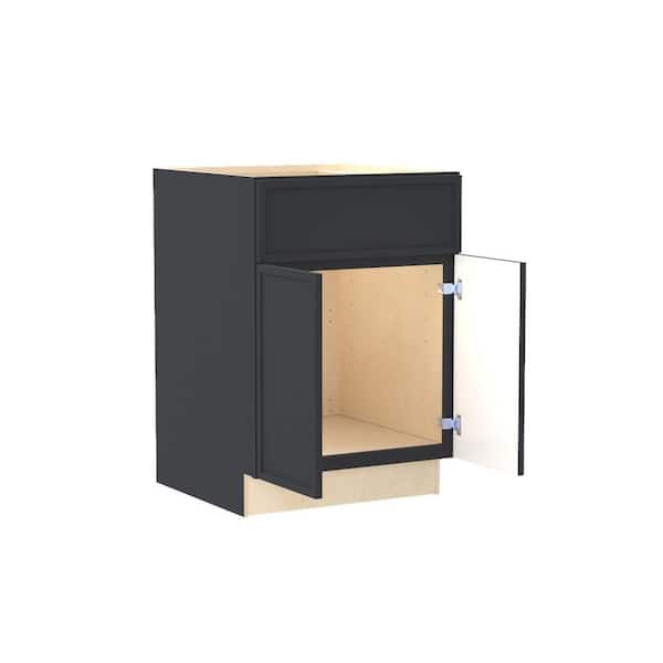 Franklin 24 in. W x 24 in. D x 34.5 in. H Assembled Plywood Sink Base Kitchen Cabinet in Valiant Onyx with Soft Close
