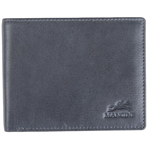 Bellagio Collection Grey Leather Center Wing RFID Wallet