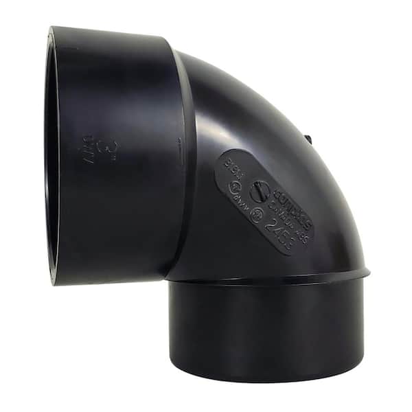 ABS Fitting - 90-Degree Elbow, Short Street, 3 in., Spigot-Hub