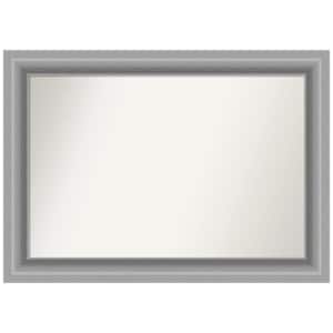 Peak Polished Silver 42 in. W x 30 in. H Rectangle Non-Beveled Framed Wall Mirror in Silver