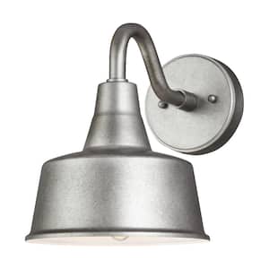 Barn Light 1 Light Weathered Pewter Modern Farmhouse Outdoor Wall Mount Small Lantern Sconce