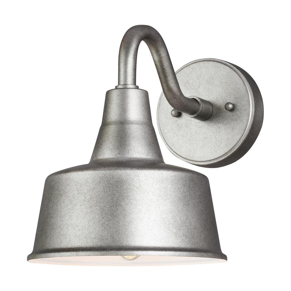 Barn Light 1 Light Weathered Pewter Modern Farmhouse Outdoor Wall Mount Small Lantern Sconce price history on PriceWatchPro