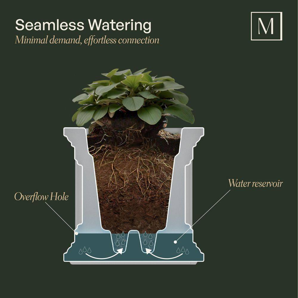 Cape Cod Black Polyethylene Self-Watering Outdoor Planter, 16" x 16" x 18"