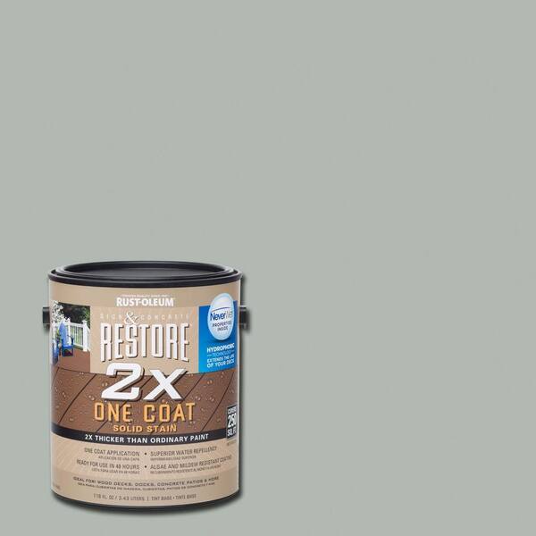 Rust-Oleum Restore 1 gal. 2X Cape Cod Gray Solid Deck Stain with NeverWet