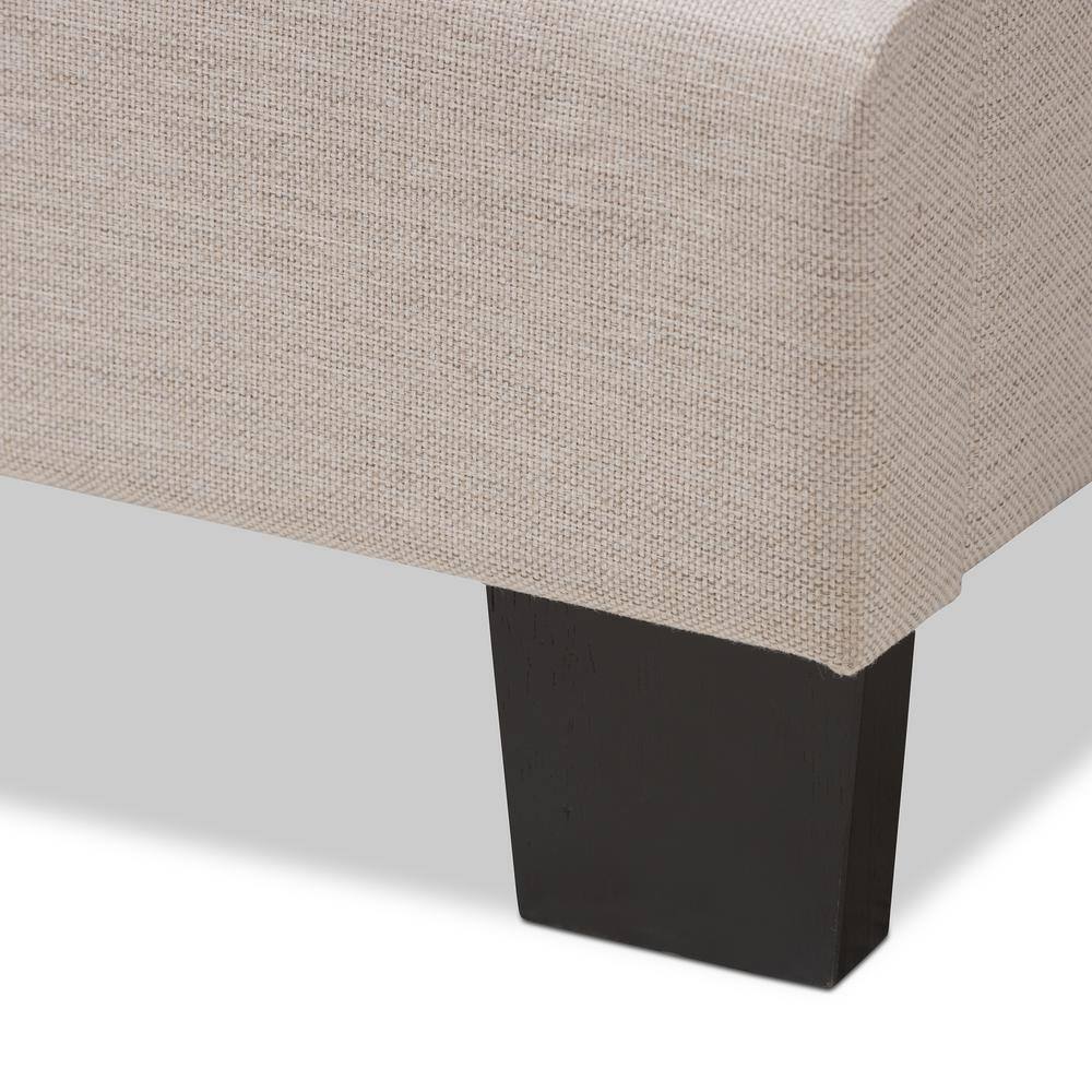 Audrey Light Beige Upholstered Queen Bed with Tufted Headboard and Drawer